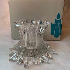 PartyLite Aurora Starburst Lead Crystal Votive/ Pillar Candle Holder